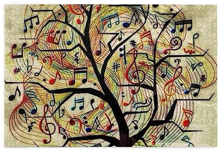 Puzzle de 1000 pièces en bois imprimé arbre de vie de qualité supérieure - Cadeaux pour adultes, famille, mariage, remise de diplôme, version verticale