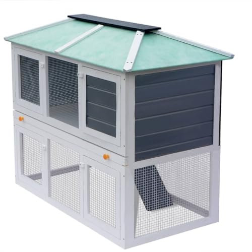 INLIFE Kleintier-/Kaninchenstall 2 Etagen Holz,21,5 KG,170344
