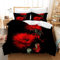 Leleyouzer Housse de Couette Rose Rouge 200×200cm,Pinceau de Lit Rose Romantique,Pinceau de Lit Motif Rose Rouge avec Deux Taies d'oreiller 50× 70cm(R1)