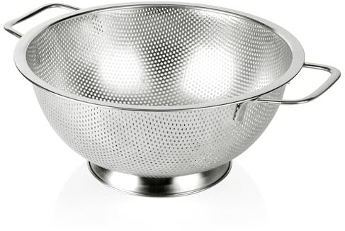 YC Kitchen Sieb aus Edelstahl, Edelstahl Küchensieb Nudelsieb mit Griffen, spülmaschinenfest,28.5cm