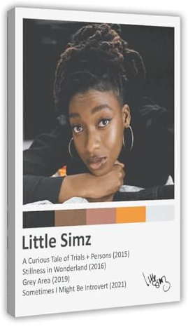 AmAzwi Little Simz Poster auf Leinwand, Schlafzimmer-Dekor, Sportlandschaft, Büro, Raumdekoration, Geschenkrahmen: 30 x 45 cm