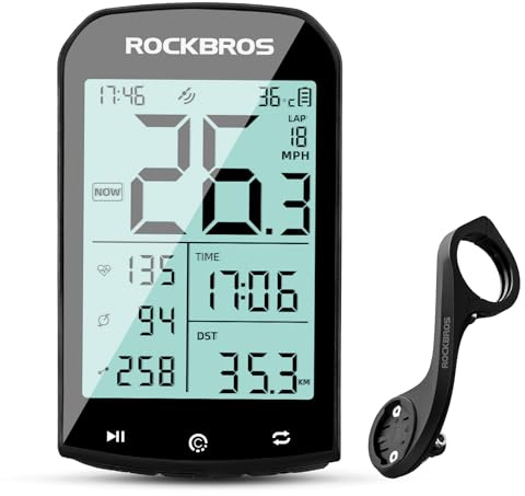ROCKBROS Bike Computer Wireless Cycling Computers ANT+ Bluetooth Bike Speedometer Odometer Bicycle Computer for Riding Cycling Waterproof 2.9inch LCD Screen