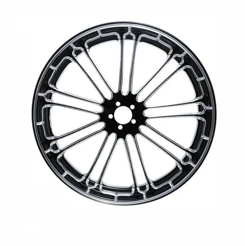 Für Harley Für Touring Für Road King Road Street Glide Electra Glide 2008-2019 23 Vorderrad Felge Nabe Mit Dual Disc Stahlfelge Hinterradnabe Radfelgen Kreis Nabe(Color:Black-B)