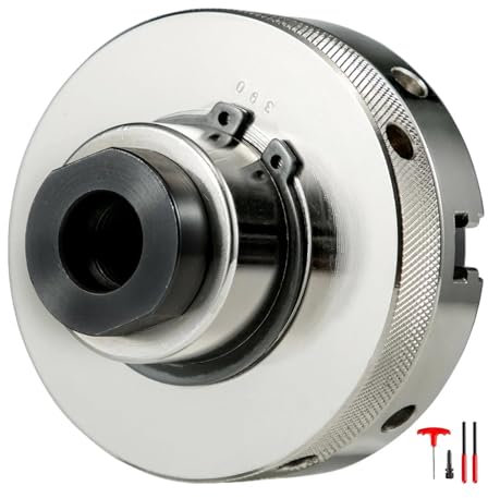 CIJIAOPOYU Mandril de Torno autocentrante de 4 mordazas, 4 Pulgadas, con Adaptador Universal y Llave de Tornillo for carpintería, fresado, perforación, Amoladora, sujeción(4inch Set 1)