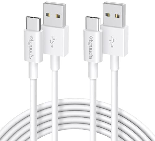 etguuds USB C Cherger Cable, 2Pack 1M USB to USB C Charger Cable 3.1A Fast Charging Compatible with iPhone 16 Pro Max Samsung Galaxy S24 S23 S10 (White)