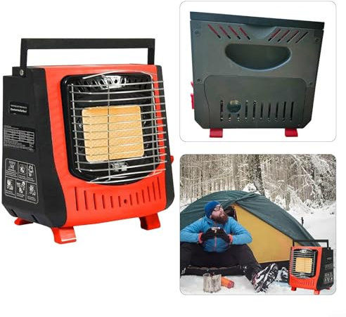 Portable Gas Heater with Ceramic Burner, 1 3kW Power, 108g/h Consumption