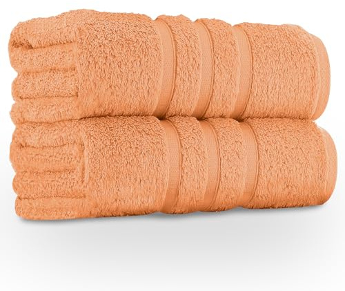 GC GAVENO CAVAILIA Premium Jumbo Bath Sheet 2 Pack - 100% Ring Spun Cotton Towels Bath Sheet - Highly Water Absorbent & Quick Dry Extra Large Bath Sheets - Soft Hotel Quality Bath Towel - Peach
