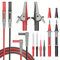 Cleqee Lot de 10 câbles de test multimètre - Sondes de 4 mm - Fiche banane avec pinces crocodiles - Sondes pour test électrique - 1000 V 10 A