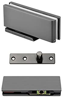 Charnière pivotante for porte de douche, 1 jeu de charnières de porte en verre, charnières à pivot à tampon hydraulique, pinces en verre en acier inoxydable brossé, pinces de salle de bains, raccords