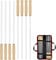Ertisa Kebab Skewers with Wooden Handle, 8pcs BBQ Skewers 43cm Long 1cm Wide Flat Skewer Stainless Steel Barbecue Stick Turkish Adana Metal Skewer with Storage Bag for Party Cocktail Shish Kabob