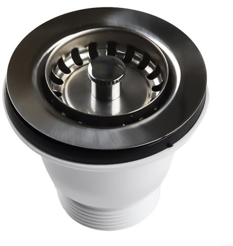 85mm Flange Sink Strainer Waste Kit in Stainless Steel for Easy Drain Cleaning