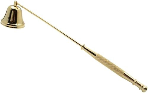 Nlinlin Gold Metal Candle Snuffer Wick Snuffer with Long Handle Candlesnuffers Sleeves Accessories for Putting Out Wick Flame Safely, Accessory
