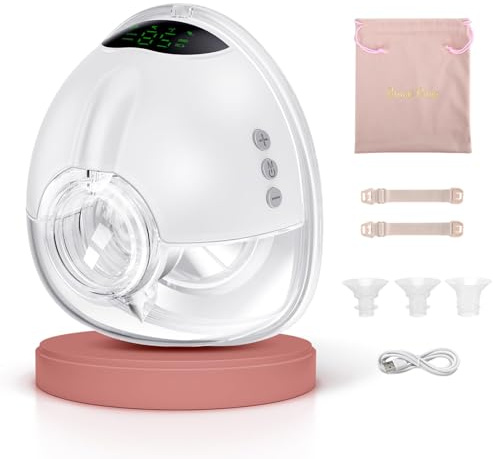 Electric Breast Pump Wearable, 4 Modes & 9 Levels, Portable Breast Pump, Strong Suction, Hands Free, Private,Painless, 17/19/21MM Flanges Included (1 Pack)