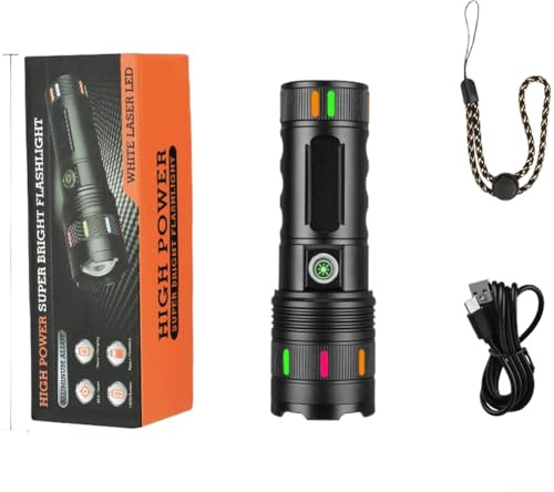 30W Zoom Flashlight With 6000mAh Rechargeable Battery And Type-C Charging For Powerful White Light Output Suitable For Outdoor And Use(Short 30W Three)