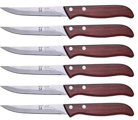 San Ignacio Cuchillo multiusos 10cm acero inoxidable Pakka, SET DE 6