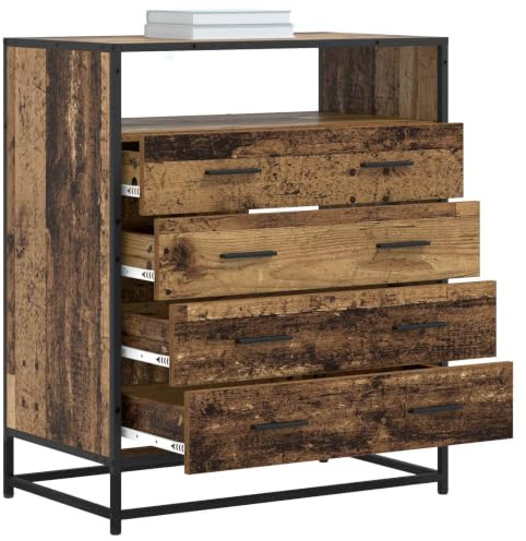 vidaXL Schubladenschrank 4-Schublade Altholz 70 x 41 x 83,5 cm