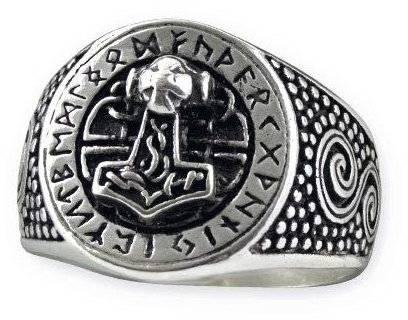 Thorshammer Ring Mjölnir Runen Futhark Thors Hammer Thor etNox (65 (20.7))