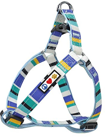 Pawtitas Hundegeschirr für extra kleine Hunde verstellbares Welpengeschirr Anti-Zug-Geschirr für Hunde einfarbig leichtes Hundegeschirr Blau/Türkis/Gelb