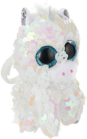 Ty - Bague Porte-clés Flippables Clips, Licorne, Diamond, Paillettes Multicolore Brillant Double Face, Le Porte-clés à la Mode Inspiré, Peluche aux Yeux Grands Brillants, 12 cm, 35300