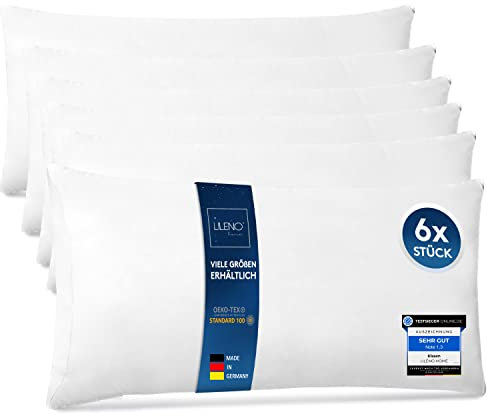 LILENO HOME 6er Set Kissenfüllung 40x80 cm - 40°C waschbares Innenkissen geeignet für Allergiker - Polyester Kisseninlet als Couchkissen, Sofa Kissen, Cocktailkissen und Kopfkissen