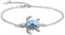 Blau Opal Sea Turtle Armband Sterling Silber Meeresschildkröte Armbänder Schmuck für Frauen Geschenke 4 Level verstellbares Armband