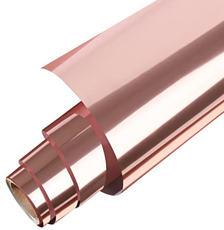 Metallic HTV 12 X 6ft Heat Transfer Vinyl Roll Rose Gold Foil Iron On Vinyl for Tshirt Compatible with All Cutting Machines