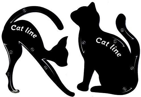 2 Stück Cat Eyeliner Schablonen, Katzenform Eyeliner Lidschatten Vorlage Werkzeug, Matte PVC-Material, Smoky Lidschatten Applikatoren Vorlage Platte