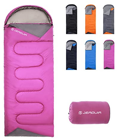 Schlafsäcke für Erwachsene und Frauen, Rucksackreisen, leicht, wasserdicht, Sommerwetter, Schlafsack für Mädchen, warmes Camping, Wandern, Outdoor, Reisen, Jagd, mit Kompressionsbeutel (lila)