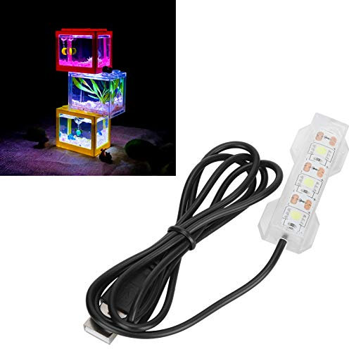 Pssopp LED Aquarium Beleuchtung Kleines Aquarium Wasser Pflanzen Licht Desktop Aquarium Mini Dekoration Weiche LED Lampe