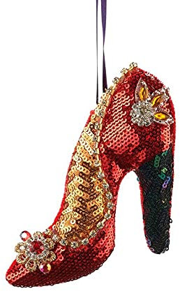 Christbaumschmuck Weihnachtsdeko Tannenbaumschmuck X-Mas Hänger Stoff High Heel rot