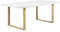 i-flair Esszimmertisch Macon 200x100 cm Kufentisch Holztisch Esstisch Kufengestell Tisch mit Tischplatte und Kufen - Weiß + Eiche