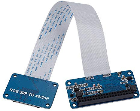 ciciglow RGB-LCD-Treiberplatinen-Kit, 50-Pin auf 40-Pin-Adapterplatine, Unterstützt 5 Zoll, 7 Zoll, 10,1 Zoll, RPi RGB HAT Board, für