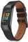 Fintie Armbänder kompatibel mit Fitbit Charge 6/5, echtes Lederband, Ersatzzubehör, Armband, Schwarz