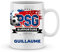 Mug PSG à personnaliser avec votre prénom et numéro - Cadeau personnalisé foot ligue1 Paris Saint Germain - Cadeau personalisé fête des pères, anniversaire