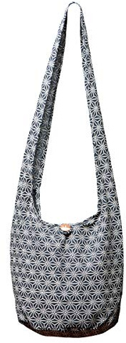 PANASIAM Schulterbeutel Damen & Herren - leichte & robuste Schultertasche | Unisex Baumwolltasche, Umhängetasche Geometrix Design, 2 Größen mit Reißverschluss & Innentasche, waschbar, Baumwolle