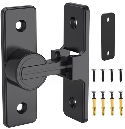 Cerradura de puerta de granero, pestillo de puerta resistente de 90 grados, pestillo de seguridad para puerta, cerradura de puerta corredera de granero, adecuado para jardín, baño, exterior, garaje,