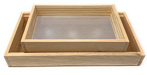 Space Home - Setaccio con cassetto in Legno - Setaccio per Farina - Setaccio a Maglia Fine - Adatto per Setacciare Farina Cereali Zucchero Polenta
