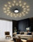 minifair Moderne LED-Deckenleuchte, 30 + 1 Köpfe, halbbündige schwarze Kronleuchter, Deckenbeleuchtung für Schlafzimmer, Wohnzimmer, Küche, Esszimmer, Restaurant