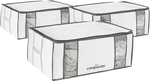 Compactor Lot de 3 sacs de rangement sous vide XXL pour vêtements avec boîte semi-rigide, cubes de compression pour couettes et couvertures