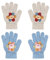ZDQC 2 Paar Warme Strickhandschuhe Kinder, Süße Winter Vollfinger Fingerhandschuhe, Stretch (Blumen-B)