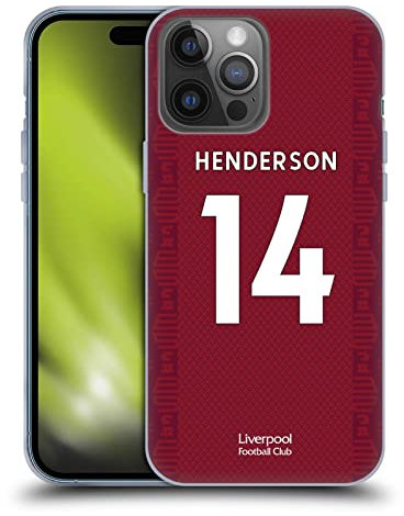Head Case Designs Offizielle Liverpool Football Club Jordan Henderson 2022/23 Spieler Home Kit Soft Gel Handyhülle Hülle kompatibel mit Apple iPhone 14 Pro Max