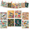 Lucomb 8 Pack Swedish Dishcloths for Kitchen, Reusable Soft Kitchen Towels Dish Cloths Set Absorbent Sponge Cleaning Washable Quick Drying Bar Hand Washing (Birds Flowers)