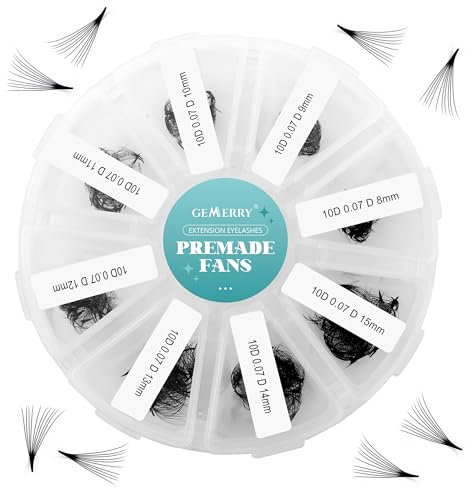 500PCS 10D Cils Volume Russe Préfaits Extensions de Cils en Soie 0.07 D Curl 8-15mm Mix Bouquet Cils Faux Cils Individuel Cils a Cils Professionnel GEMERRY Cils(10D-0.07D-8-15mm)