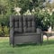 Festnight Gartenbank 2 Sitzer mit Liegefunktion Rattansofa 2 Sitzer Outdoor-Bank Verstellbare Rückenlehne mit Kissen Schwarz Garten Relaxbank Gartensofa 2 Sitzer Gartenmöbel 2-Sitzer Bank 107 cm