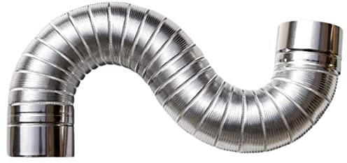MagiDeal Pipe Extension Elbow Chimney Vent Fireplace Boiler Exhaust Pipe Diameter 2.36 Inch Flue Extension Tube for Outdoor Burner, Argent, Outside 90x80cm