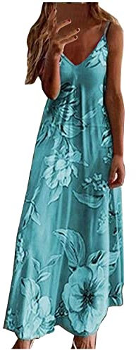 Maxikleid Damen Geschenke für Frauen Sommer Midikleid Hohe Taille Freizeitkleid Puffärmel Partykleid Elegant Pullover Midikleid Tunika V-Ausschnitt Langarm Gürtel Midilänge Ärmelloses Swing Kleid
