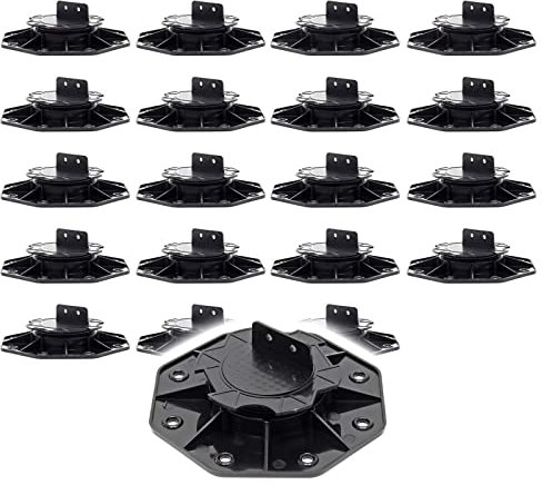 XPOtool Set 20x Stelzlager für Terrassen, 2700kg, 18-28mm, höhenverstellbare Stellfüße für Terrassendielen, Platten und Planken