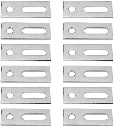 YINETTECH 12 Stück Stockschrauben Adapterplatte für M10 Stockschrauben Solarpanel Photovoltaik Zubehör Edelstahl 82 X 30 X 5 mm Silber