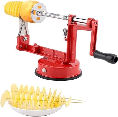 Coupe-pommes de terre en spirale, trancheuse à tornade torsadée, machine manuelle à tour en acier inoxydable pour pommes de terre, barbecue, rassemblement, fête, camping, cuisine familiale