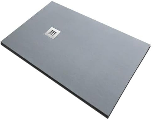 SOLIDSTONE Piatto doccia in marmoresina tutto pieno H 2,8cm Grigio Cemento (80x140)